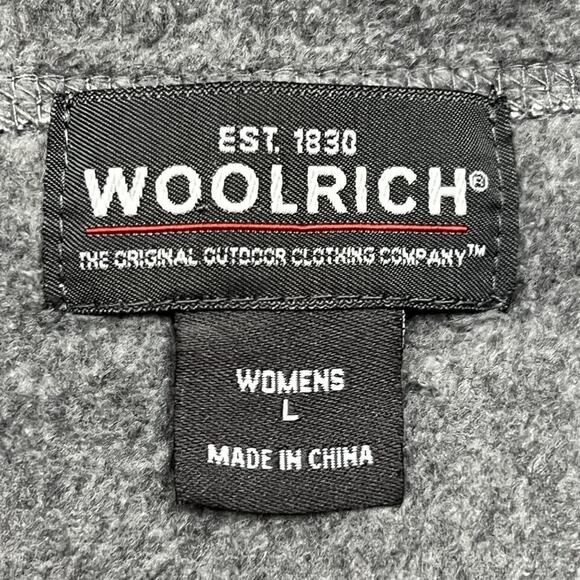 Woolrich Sweater Womens Large Ruby Red Gray Lambswool Fair Isle 1/4 Zip Pullover - Picture 6 of 10